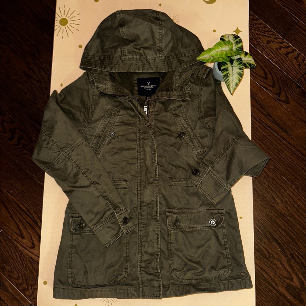 American Eagle Heavyweight Utility Jacket In Army… - image 2